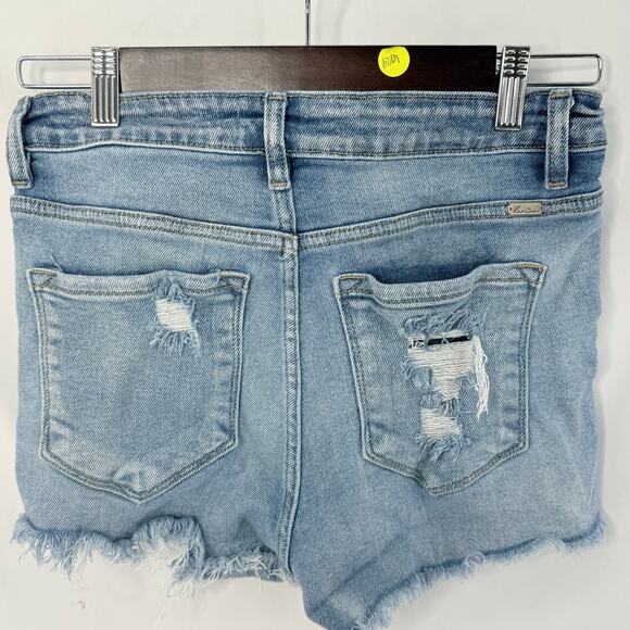 KanCan Ultra High Rise Button Fly Distressed Denim Shorts Size 29 Fall Casual - Picture 2 of 6